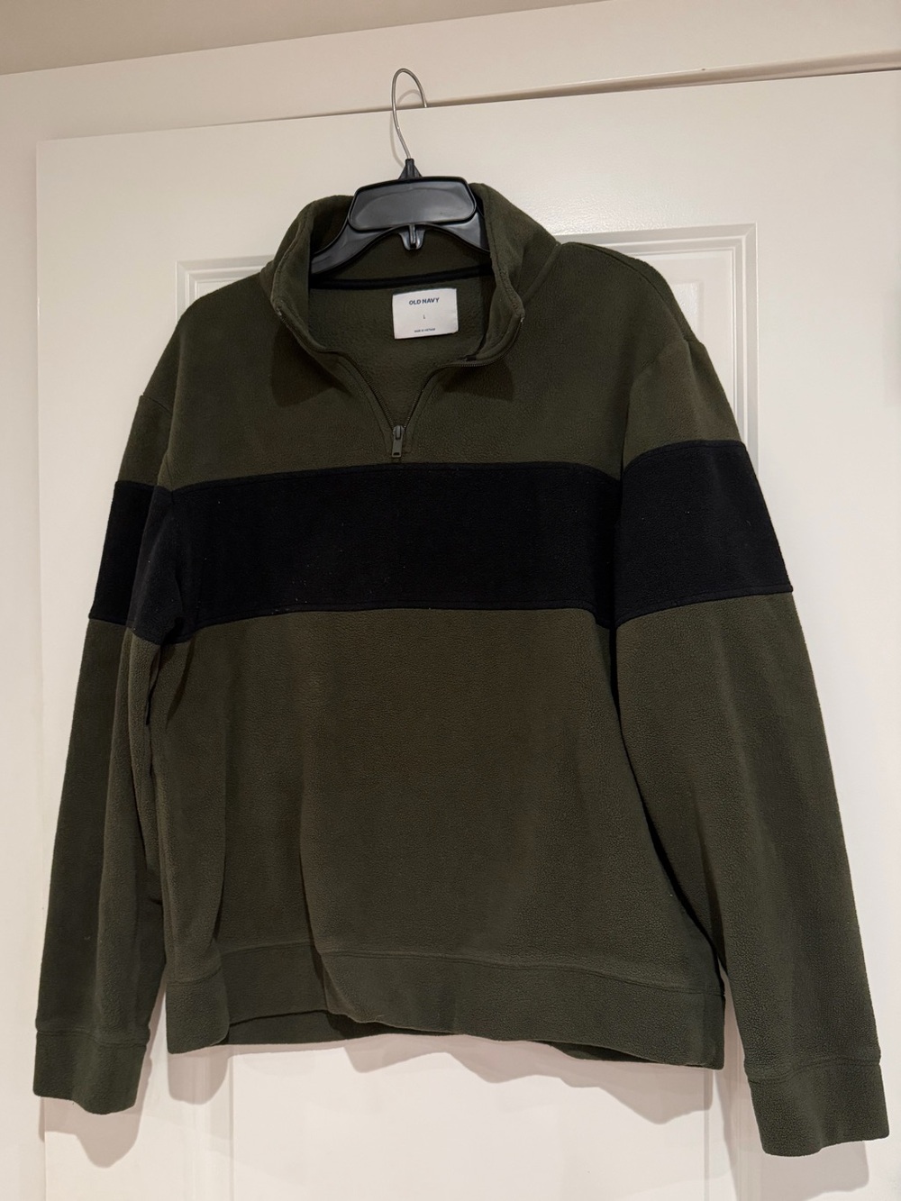 Old Navy Olive Green & Black Half-Zip Pullover Sweater